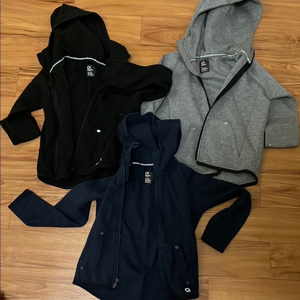 GAP Black and Gray Hooded Sweatshirts Casual Style